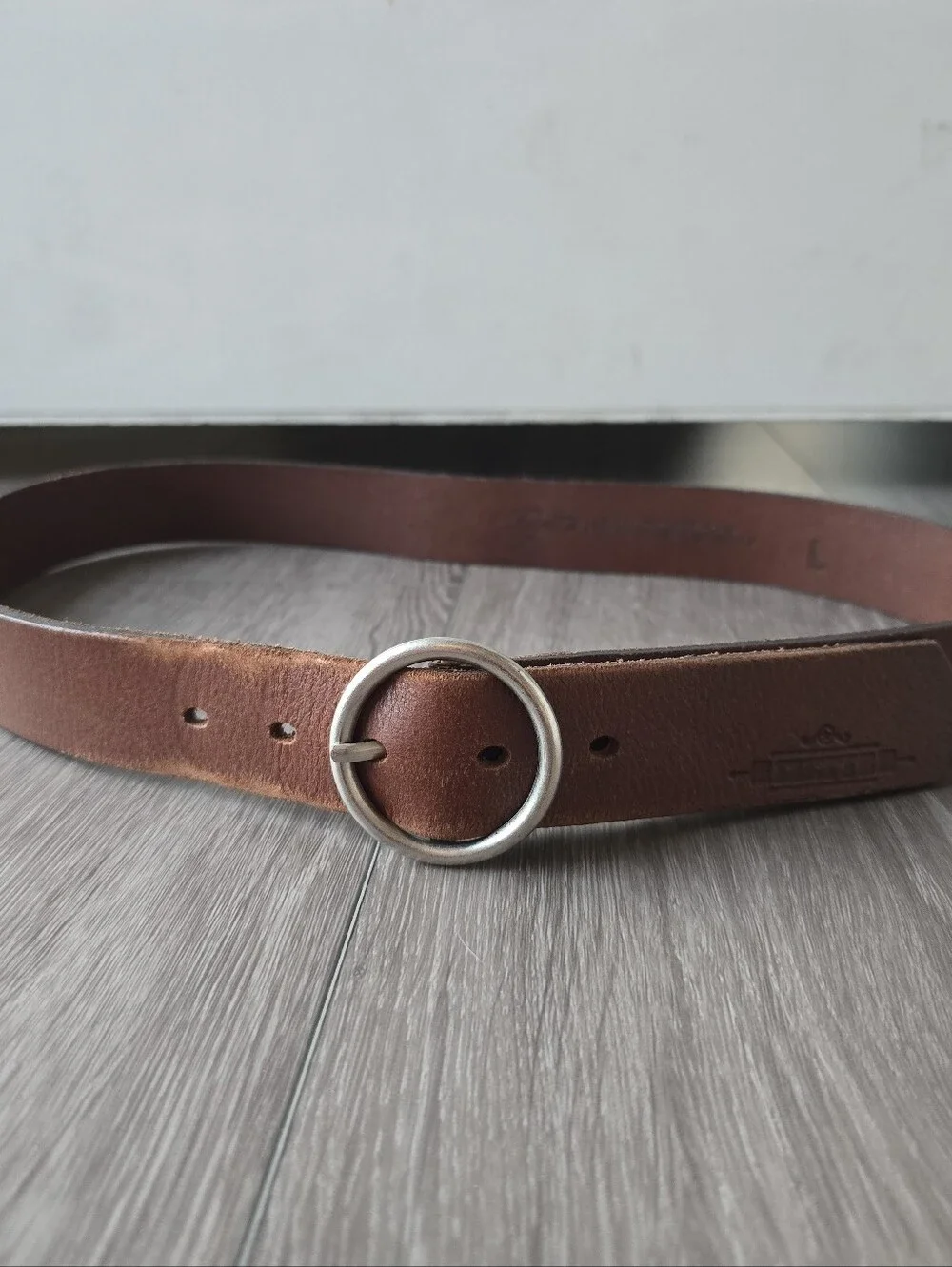 Legato Genuine Leather Belt Brown Round Circle O-Ring Buckle Boho Sz L Canada